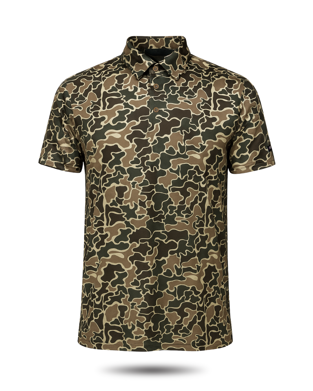 camo performance golf polo