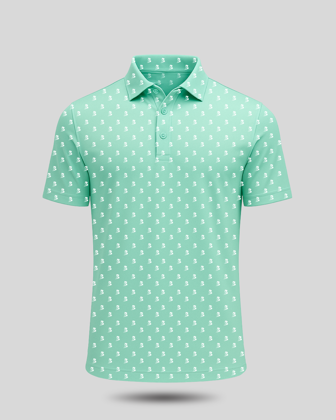 coastal seafoam green performance polo