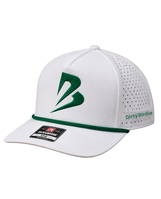 Richardson 5-panel white kelly green rope